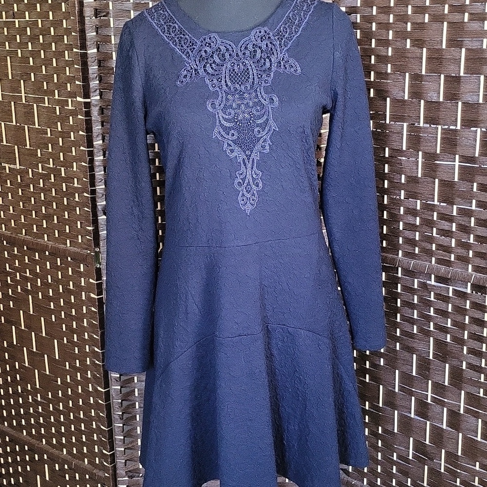 The Kooples Blue Lace Embellished Sheath Dress